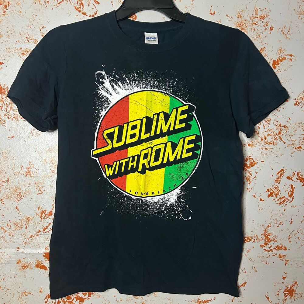 Sublime With Rome Long Beach Rasta Logo Band Tee Shirt S